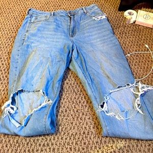 AE Strigid Ripped Mom Jean